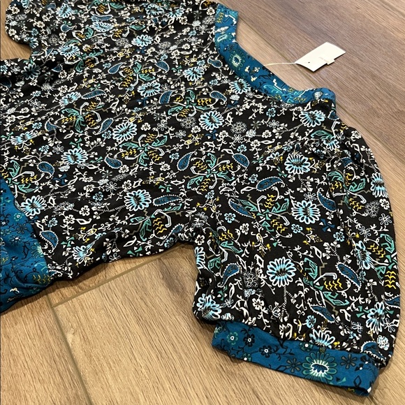 NWT LOFT Boho Patterned Dress w/ Puff Sleeves Cottagecore Size Small Paisley - Picture 14 of 14